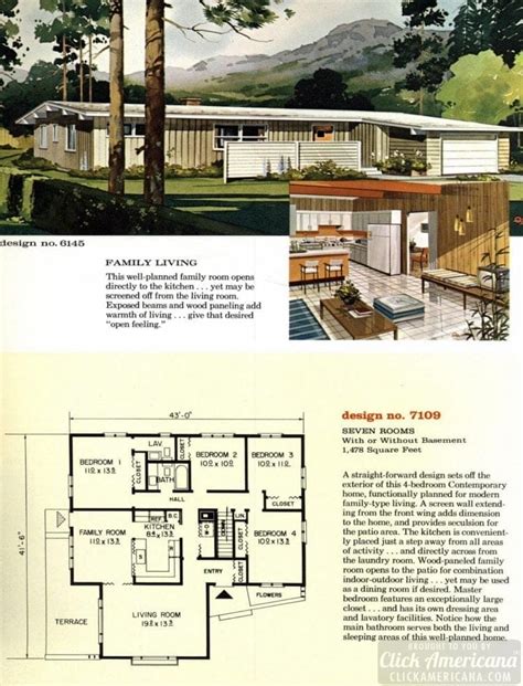 One Story Mid Century Modern House Plans Explore Large And Small One