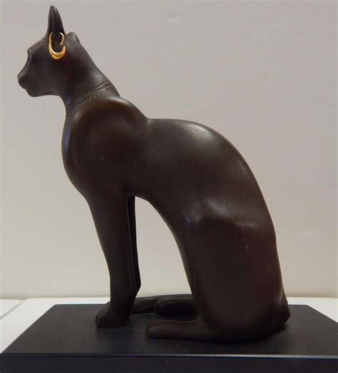 Bast Statue Ancient Egyptian Goddess Bastet Cat Sculpture Replica Black