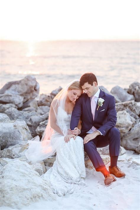 Blush Details And Gorgeous Florals Make For A Romantic Beach Wedding