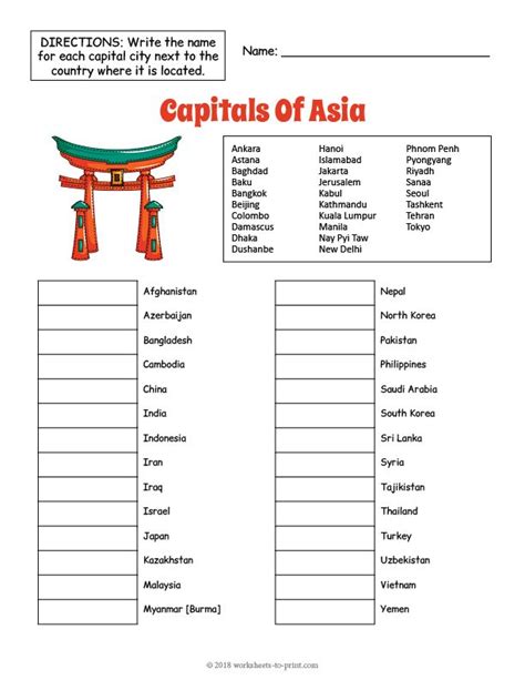 Use This Free Printable Geography Worksheet And Quiz To Explore And