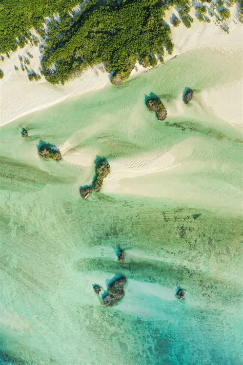 Aerial View Of The Lagoon At Aldabra Atoll Seychelles Stock Photo