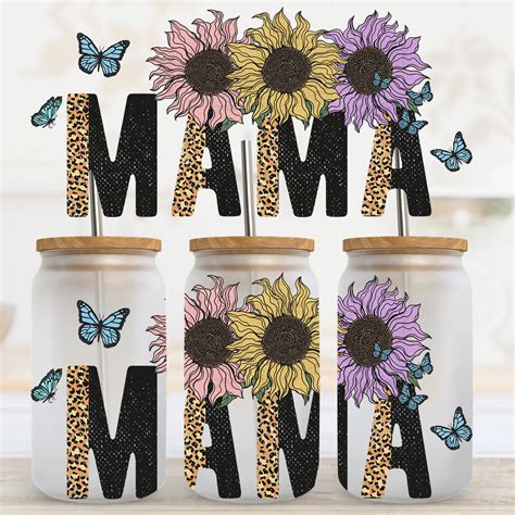 Mama With Flowers Uv Dtf Tumbler Wrap Anything You Can Screen We Can