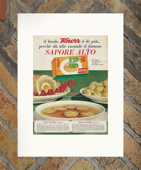 Anni 60 Advertising Original Knorr Brodo Perchè Da Alle Vivande Il