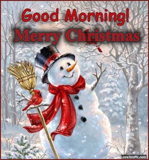 Snowman Good Morning Merry Christmas Image Quote Pictures Photos And
