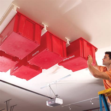 Quick and easy to set up, you can hold flatware, surfing boards, and more with this garage ceiling storage lift. How to Make Garage Ceiling Sliding Storage - DIY & Crafts ...