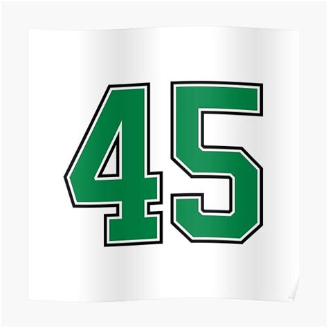 45 Number Green Lucky Sports Forty Five Poster For Sale By
