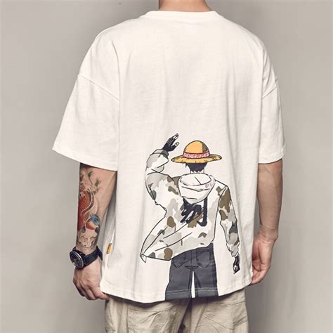 Waliicorners One Piece Anime Print Summer Man T Shirt