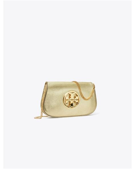 Tory Burch Reva Metallic Clutch Lyst