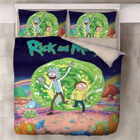 Rick And Morty 6 Duvet Cover Quilt Cover Pillowcase Bedding Set Bed L