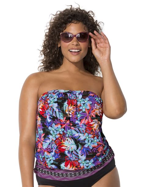 Swimsuits For All Swimsuits For All Womens Plus Size Bandeau Blouson