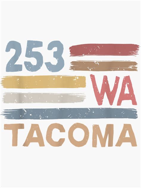Retro Tacoma Area Code 253 Residents State Washington Sticker For