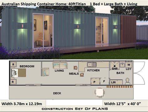 Cad DWG Version Foot Shipping Container Home Full Building Plans