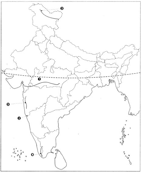 Physical Map Of India Black And White India And The Indian Perimeter