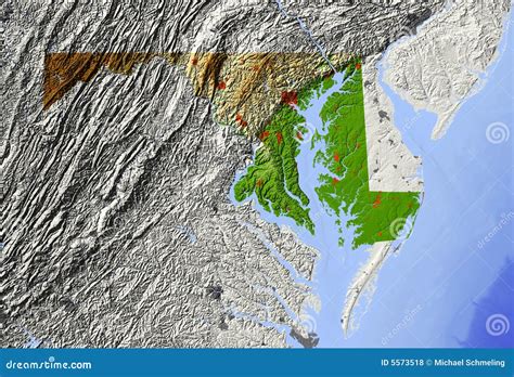 Maryland Relief Map Royalty Free Stock Photos Image 5573518
