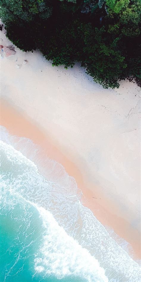 Download Wallpaper 1080x2160 Ocean Blue Green Beach Aerial View