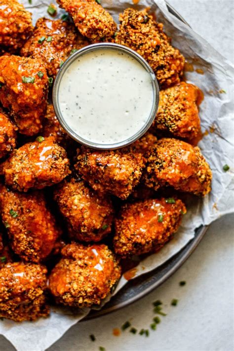 Deep fry, air fry or bake the traditional process of making chicken nuggets involves dipping seasoned chicken in flour and i'm swasthi shreekanth, the recipe developer, food photographer & food writer behind swasthi's recipes. Crispy Buffalo Ranch Chicken Nuggets (Gluten Free) - All ...