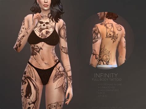 Sugar Owl S Infinity Full Body Tattoo The Sims Pc Sims Four Sims Cc Sims Mods Clothes