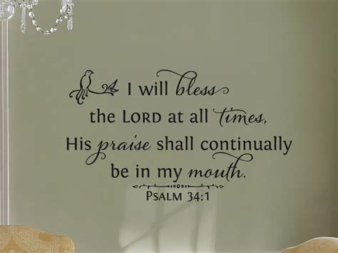 I Will Bless The LORD At All Times His Praise Shall Psalm Etsy