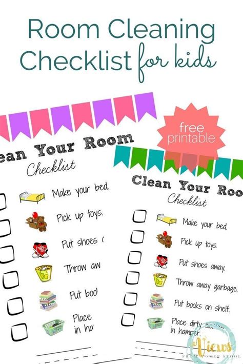 These Simple Room Cleaning Checklists For Kids Are Perfect For Printing
