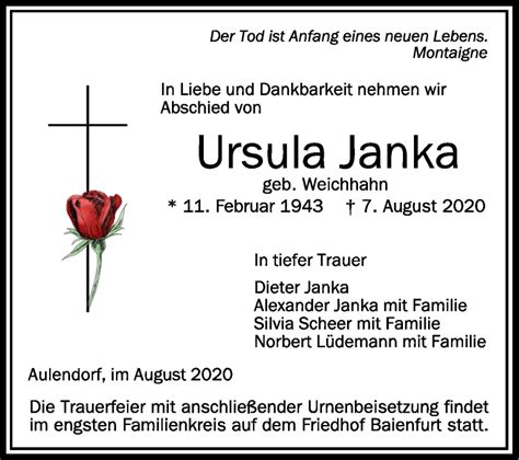 Traueranzeigen Von Ursula Janka Schwaebische De Trauerportal My Xxx
