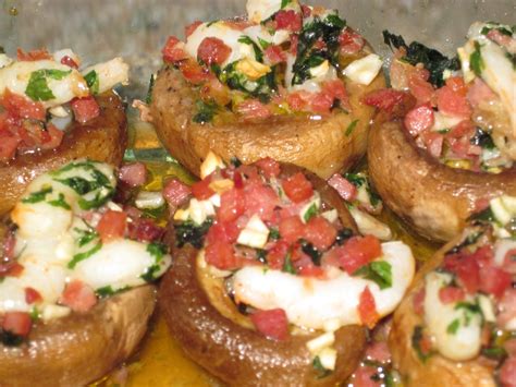 Gastronofilia: Champiñones al horno con jamón y gambas