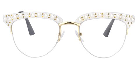 hedwig browline white eyeglasses vooglam