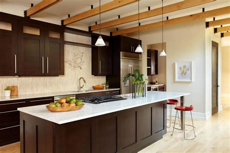 Rustic kitchen exposed wood ceiling beams with red brick. Contemporary Kitchen With Exposed Ceiling Beams | HGTV