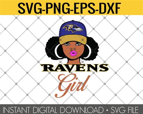 Baltimore Ravens Girl Svg Nfl Girl Svgbaltimore Ravens Logo Etsy