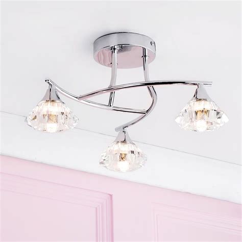 Other lights will feature clear glass or clear plastic that. Edvin 3 Light Bathroom Semi Flush Ceiling Light - Chrome ...