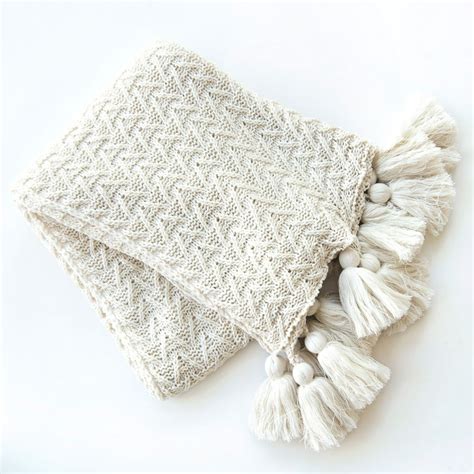 Best Home Fashion Knitted Tassel Throw