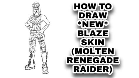 Drawpedia How To Draw New Blaze Skin Molten Renegade Raider From Fortnite Drawing Tutorial