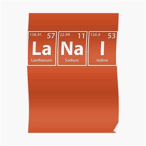 Lanai La Na I Periodic Elements Spelling Poster For Sale By