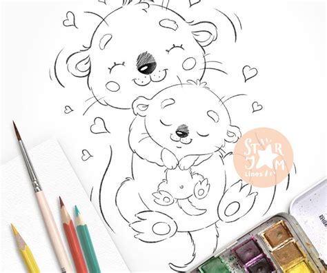 Free Download Baby Otter Coloring Pages