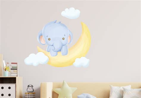 Aquarell S Er Baby Elefant Wandtattoo Kinderzimmer Elefant Etsy