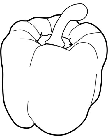 Sweet Pepper Coloring page | Vegetable coloring pages, Coloring pages