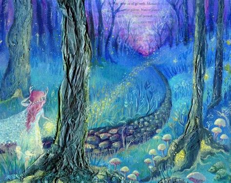 Enchanted Forest Fireflies Fairy Tale Print Etsy