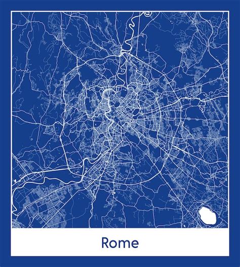 Premium Vector Rome Italy Europe City Map Blue Print Vector Illustration