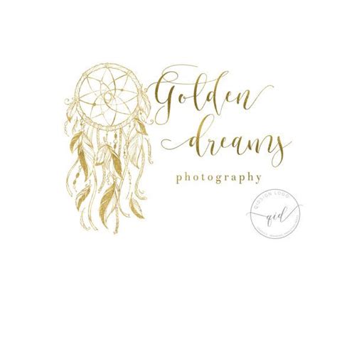 Dream Catcher Logo Photography Logo Custom Logo Gold Logo Bohemian