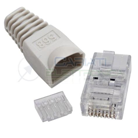 10 Pezzi Connettore Plug Rj45 Per Cavi Di Rete Lan Ethernet Categor