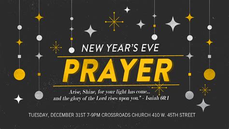 Every new year is pregnant with blessings and curses, good and evil, that is why you must start the new year with intensive prayers. New Year's Eve Prayer - Every Nation Church, New York