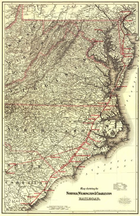 Historic Railroad Map Of The Northeastern United States 1855 Jh