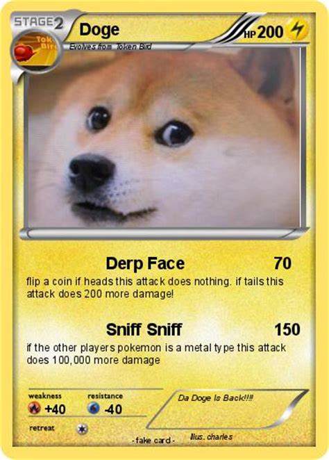 Pokémon Doge 2174 2174 Derp Face My Pokemon Card