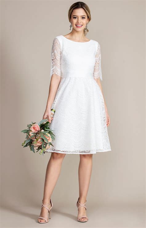 Evie Lace Dress Short Ivory By Alie Street Vestido Casamento Civil