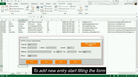 Multi Pages Userform To Add And Edit Data In An Excel Workbook Youtube