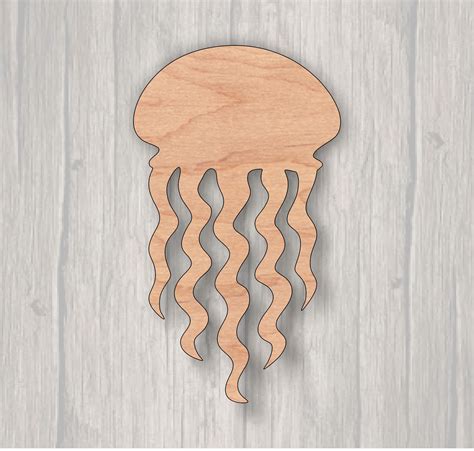 Jellyfish. Unfinished wood cutout. Wood cutout. Laser Cutout. Wood Sign ...