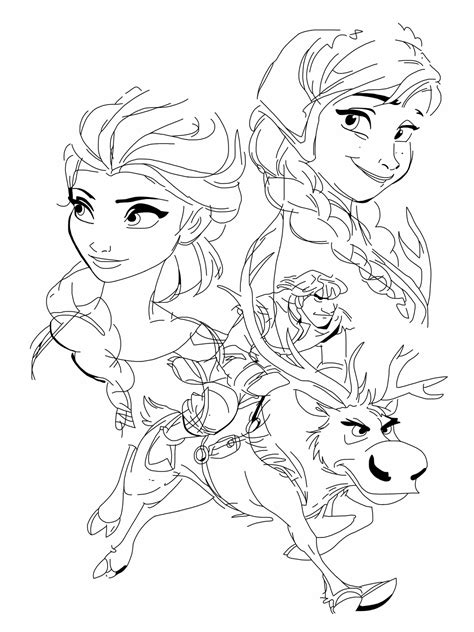 Frozen Coloring Pages Anna And Kristoff At Free