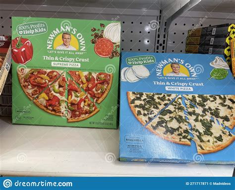 Grocery Store Newmans Own Frozen Pizza Editorial Photo Image Of Label