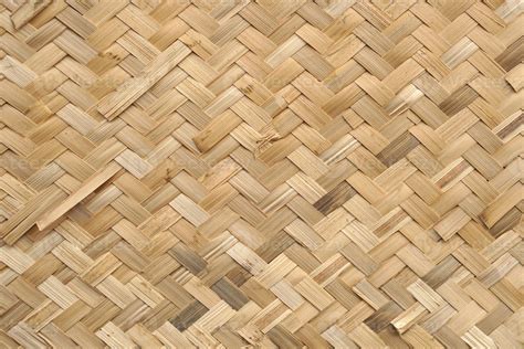 Woven Bamboo Wall Thai Style Pattern Nature Texture Background