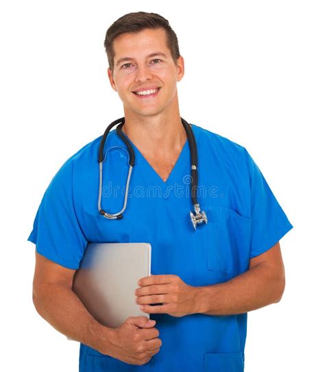 Portrait Of Smiling Young Male Nurse Stock Image Image Of Cheerful