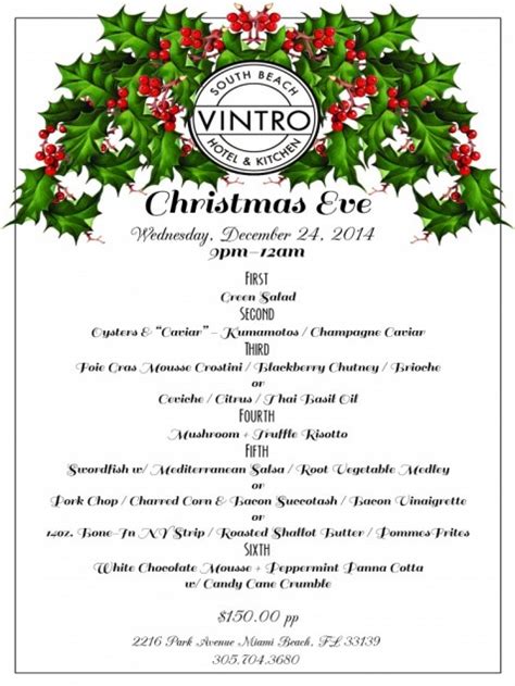 This is for you world out there how people in germany celebrate their christmas days. Christmas Eve Dinner at VINTRO Hotel & Kitchen - Miami's ...